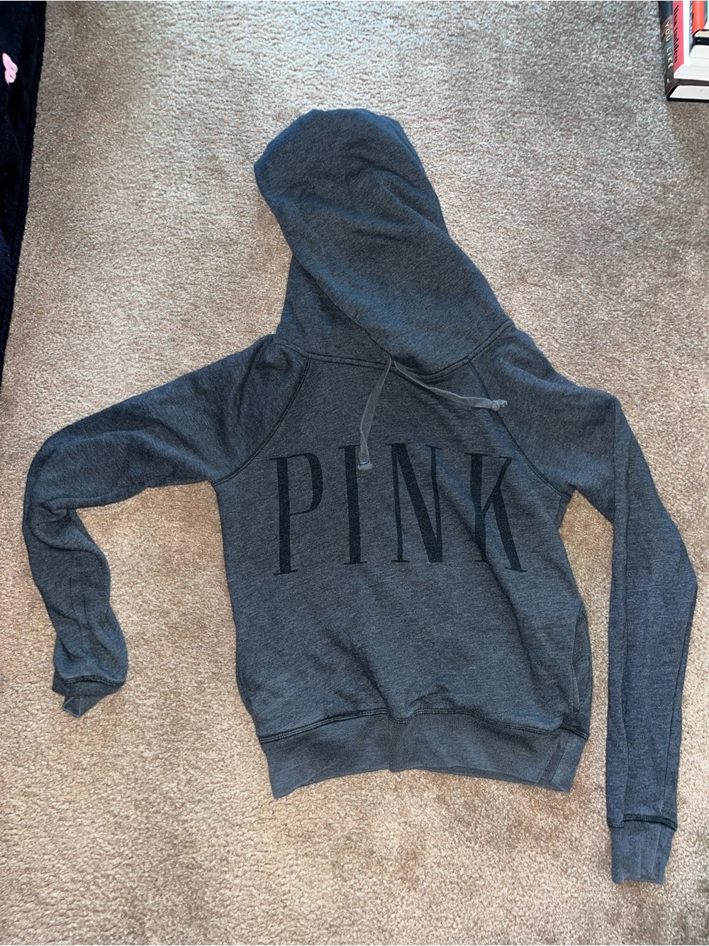 PINK Victoria's Secret Charcoal Gray Pullover Hoodie